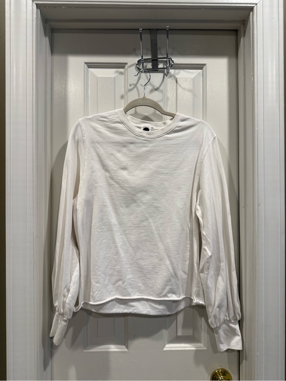 bassike White Long-Sleeve Crewneck Sweatshirt